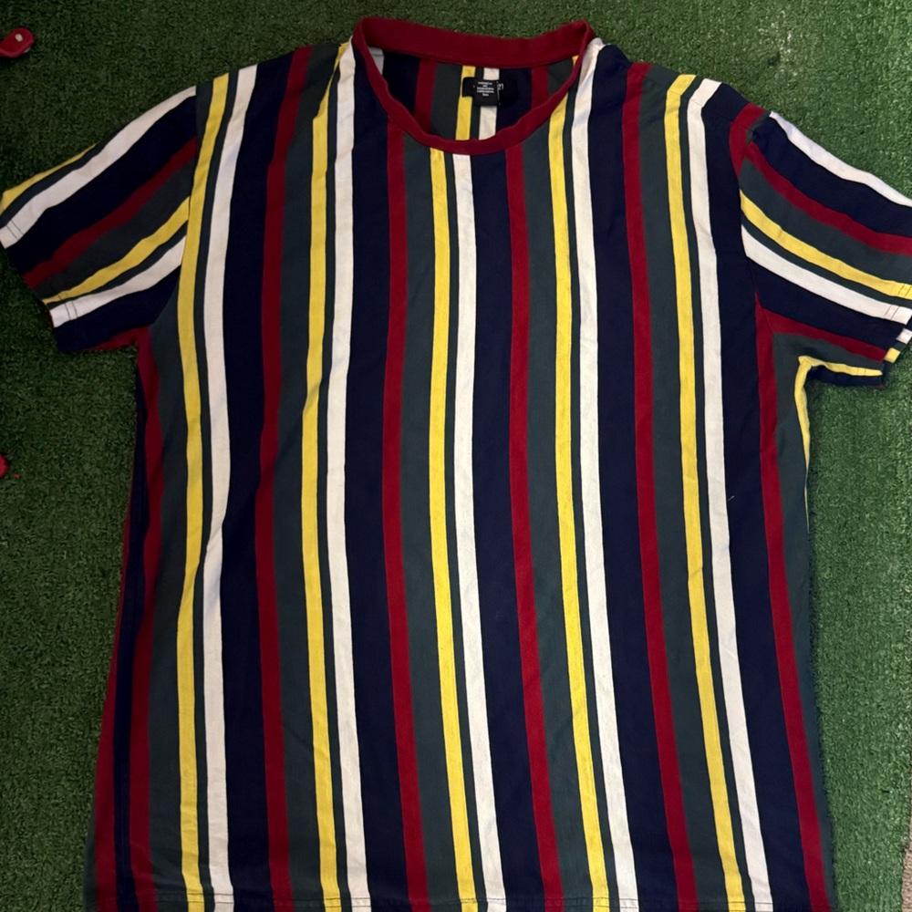 Forever 21 Multicolor Striped Short Sleeve Tee